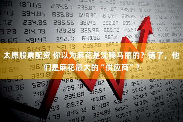 太原股票配资 你以为麻花是沈腾马丽的？错了，他们是麻花最大的“供应商”？
